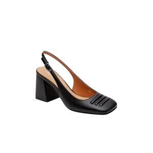 NIB! Lisa Vicky Grand Slingback Square Toe Block Heel Pump in Black - Size 6.5